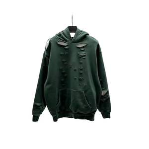 Sudadera con capucha desgastada para hombre, servicio OEM, transpirable, 100% algodón, lavado ácido, ropa de invierno con elegante bordado a máquina - Product Image 6