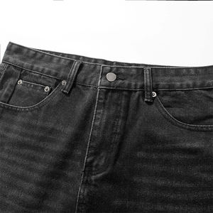 Jeans pour hommes de haute qualité, respirants, solides, pour l'été/l'hiver, streetwear, hip-hop, logo personnalisé, délavés à la pierre, droits, déchirés - Product Image 6