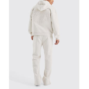 Nuevos conjuntos de pantalones ajustados con capucha de gran tamaño de alta calidad superior/último diseño de chándal transpirable con logotipo impreso en relieve para hombres - Product Image 5