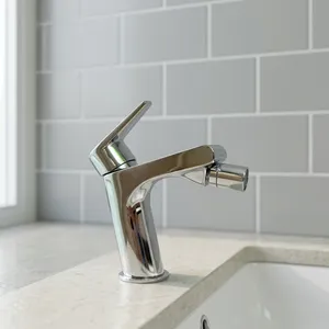 Fratelli Pellizzari Bidet Mixer <b>Tap</b> <b>Single</b> Lever Chrome Plated Brass Faucet Modern Italian Design with Precise Water Control - Product Image 1