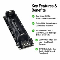 Module de batterie externe V3 avec carte de protection pour batteries 18650, support de batterie SMD, alimentation USB 5V 3V 2A, carte PCB