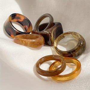 Resin <b>Plain</b> Band <b>Ring</b> Natural Stone Modern Christian Wedding Bands or <b>Rings</b> Unisex Daily Wear Jewelry - Product Image 4