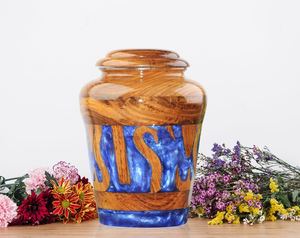 Modern Eco-Friendly Wooden Cremation Urn <b>for</b> Human <b>Ashes</b> Adult Funeral <b>Box</b> Personalized up to 287 CB - Product Image 6