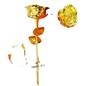 Rose en or plaqué 24 carats, création naturelle 2022, roses entièrement plaquées or, livraison directe d'usine de roses dorées, cadeau de Noël. - Product Image 1