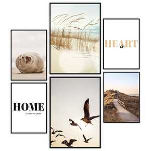 Juego de 6 Cuadros Decorativos Abstractos de Paisaje Marino, Impresión Digital Personalizada en Lienzo para Decoración del Hogar - Product Image 2