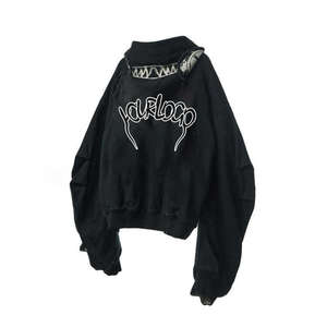 Alta calidad 100% algodón color personalizado streetwear ajuste suelto nuevo diseño pantalla impresa gota hombro pulóver Sudadera con capucha para hombre. - Product Image 1