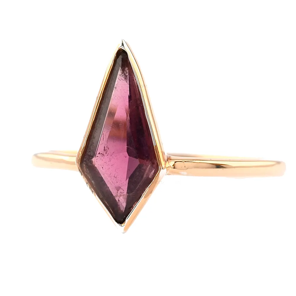 Fornitore all'ingrosso del produttore di gioielli con diamanti all'ingrosso dell'anello di gemme rosa in oro massiccio 14K di alta qualità