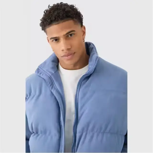 Veste matelassée en toile surdimensionnée à capuche zippée de qualité supérieure pour homme, chaude pour l'hiver, personnalisée, matelassée, imperméable, séchage rapide - Product Image 4