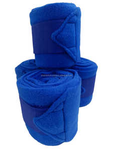 Vendajes de lana polar de caballo 4 pcs/set 3m de longitud y 4 \ "de ancho azul real con colores personalizables OEM/ODM disponible - Product Image 4