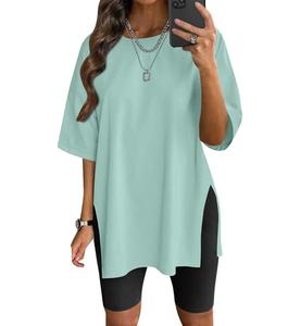 T-shirt surdimensionné pour femmes OEM tissu de coton personnalisé avec conception sérigraphiée pour la vente en gros de marque de mode - Product Image 1