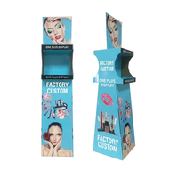 Support d'affichage au sol en carton ondulé personnalisé pour la promotion de produits cosmétiques et de maquillage en vente au détail, étagère d'affichage POP en carton