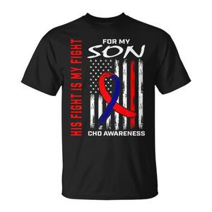 T-shirt con bandiera americana per la consapevolezza sul sindrome di Down: Il suo battaglia è la mia battaglia - Prodotto promozionale - Product Image 1