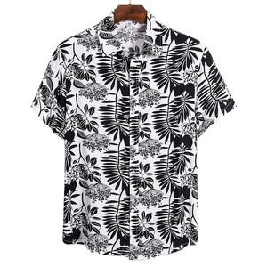 Venta al por mayor nuevo diseño de impresión de la camisa de encargo de los hombres ropa de playa camisetas hawaianas de algodón para los hombres - Product Image 6