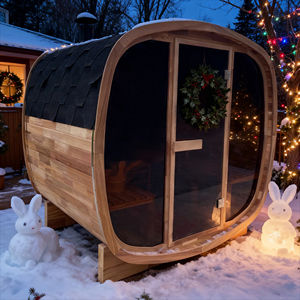 Premium Canadian Red Cedar Outdoor Sauna <b>Rooms</b> US Stock Wet Steam Sauna for 4 People - Product Image 2