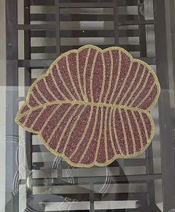 Floral bordado con cuentas Rectangular comedor decoración hoja flor diseño posavasos Mat camino de mesa - Product Image 1