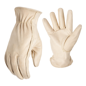 Gants de travail de conducteur en cuir de vachette durables et robustes pour la conduite de camion blanc avec logo personnalisé logo d'entreprise - Product Image 4