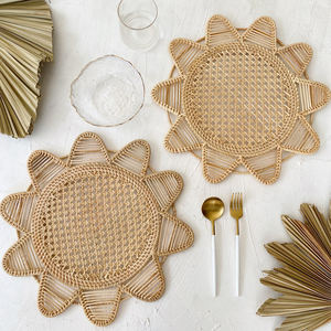 Los manteles individuales de ratán más vendidos, cargadores de ratán, vajilla, esteras de ratán hechas en Vietnam, comedor, fiesta, boda - Product Image 6