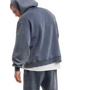 Venta al por mayor de secado rápido 100% algodón Vintage lavado ácido estilo recién llegado 380Gsm sudaderas con capucha personalizadas para hombres peso pesado sudaderas básicas - Product Image 2