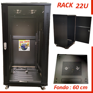 Rack de Servidor de Red de 19 Pulgadas para Montaje en Suelo, 22U, 600 mm de Profundidad, Gabinete de Acero - Product Image 1
