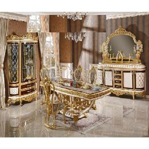 Meubles de table à manger de style classique pour villas de luxe Meubles de salle à manger de style baroque 6 places Acheter table à manger 6 places - Product Image 1
