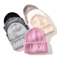 Gorro de punto con logotipo de diseño personalizado de tejido de algodón orgánico personalizado con bordado plano de logotipo