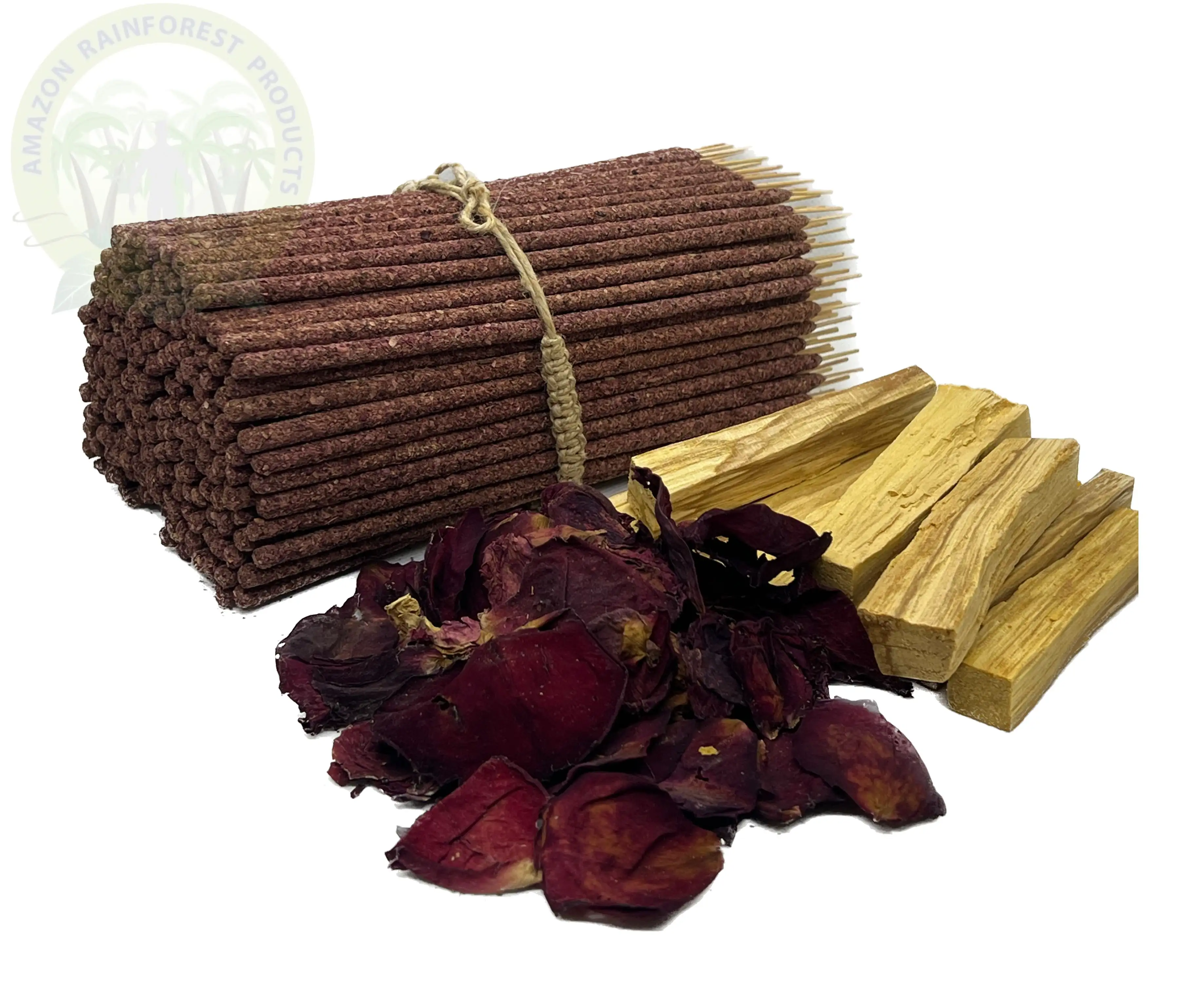 Rose & Palo Santo Incenso Sticks. Qualidade premium. Saco a granel x 500 unidades. Artesanal. Orgânico. Mão enrolada. Sustentável. Eco-friendly PE