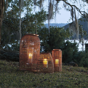 โคมไฟหวายทอสำหรับห้องนั่งเล่นห้องนอนของตกแต่งบ้านที่วางเทียนไม้ไผ่งานแฮนด์เมดโคมไฟสวนกลางแจ้ง - Product Image 5