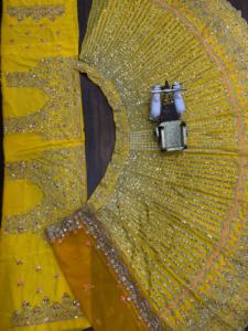 La mayoría de las ventas bordado Cancan lienzo Patta indio pakistaní mujeres Lehenga Choli tela de encaje con lentejuelas trabajo codificación - Product Image 5