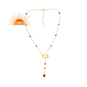 Collar con colgante de múltiples piedras preciosas naturales chapadas en oro de 18 quilates de plata esterlina de última tendencia, fabricante de joyería fina Demi - Product Image 1