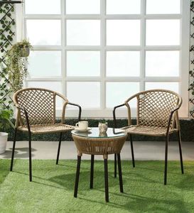 Juego de mesa y silla de metal negro para el hogar, conjunto de muebles de jardín para interior y exterior, con techo abierto para bar y restaurante del hotel 2023 - Product Image 6