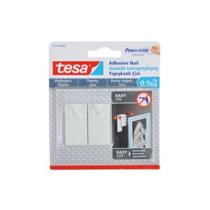 Clavo Autoadhesivo para Papeles Tapiz Tesa Powerstrips Capacidad hasta 0,5 kg, Blanco (2 uds) - Product Image 1