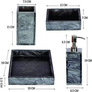 ชุดห้องน้ำทำด้วยมือทำจากยางเรซินพร้อมปั๊มโลชั่นและแก้วแบบพรีเมี่ยมลายใบไม้สีทองและไข่มุก - Product Image 6