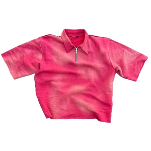 Camiseta de Manga Corta 100% Algodón, Casual, Lavado Ácido, Transpirable, Antiarrugas, Antiretráctil, con Logotipo Personalizado, Estilo Vintage, Tejido de Punto, Talla Grande - Product Image 6