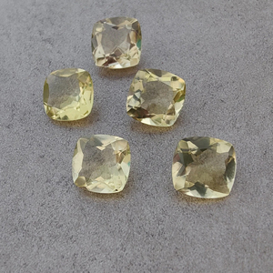 AAA Grade Natural Lemon Quartz Square <b>Cushion</b> Shape Faceted Cut Gemstone Green Calibrated Wholesale Cabochon Amazing Quality - Product Image 3
