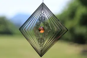 Supplier Crystal Pendant Diamond Shaped 3d Garden Wind Spinners