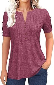 Camiseta básica lisa para mujer, camiseta ligera de algodón para la comodidad diaria, estilo informal, viajes o looks relajados de verano - Product Image 4