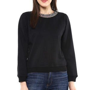 Sweat-shirts athlétiques de meilleure qualité pour femmes New Trendy Solid Jersey Winter Cheap Price Embossed Printing Fleece Fabric - Product Image 1