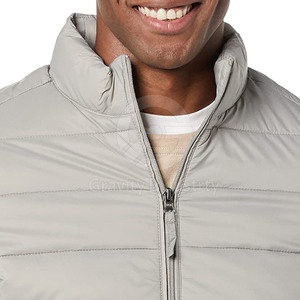 Veste d'hiver matelassée pour homme grande taille, col montant, logo sur le devant, manches longues, haute qualité, service OEM écologique - Product Image 4