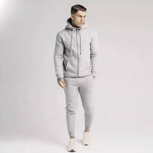 Conjunto Deportivo Personalizado para Hombre con Sudadera con Cremallera y Logotipo Personalizado, Sudadera con Cremallera Lisa, Conjunto Deportivo de 2 Piezas para Hombre, RRI-MTS-46 - Product Image 1