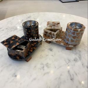 ชุดเครื่องหอมบาคูร์ทำมือจากเรซินสีขาวและไม้  กระถางเผาไม้จันทน์แบบดั้งเดิมของอาหรับ สำหรับใช้ในบ้านเพื่อการบูชาและเป็นของขวัญ - Product Image 3