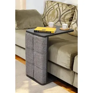 Doppio uso pouf C tavolino laterale tavolino sgabello sgabello in legno tessuto panca scarpe