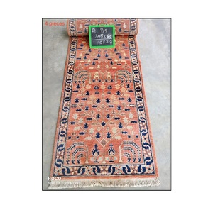 Tapis de sol haut de gamme en laine nouée à la main de qualité supérieure de 10mm d'épaisseur avec pile de boucle de luxe pour les espaces étroits et les entrées - Product Image 1