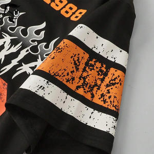 Venta al por mayor de los hombres de alta calidad de lavado en seco camiseta personalizada DTF Impresión digital Drop Shoulder Jersey con ajuste regular - Product Image 6