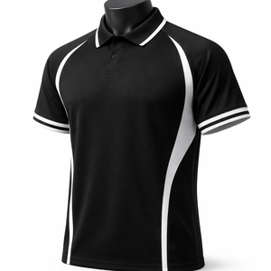 Camiseta Polo Personalizada para Hombre, Negra y Blanca, Deportiva, Casual, de Poliéster, para Golf, Fabricante al por Mayor - Product Image 3