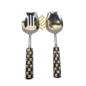 Juego de vajilla de acero inoxidable Abridor personalizado Superventas Cuerno Hueso Resina Mango de metal Alta calidad Personalizar Diseño Colección Lujo - Product Image 3