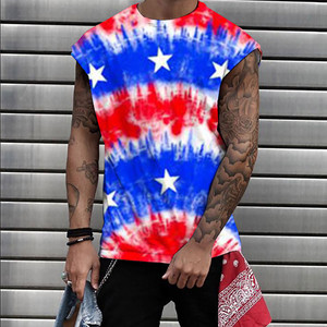 เสื้อกล้ามลายกล้ามเนื้อแขนกุดสำหรับผู้ชายเสื้อกล้ามฟิตเนสระบายอากาศได้ดีถักสีขาวขนาดใหญ่พิเศษ - Product Image 5