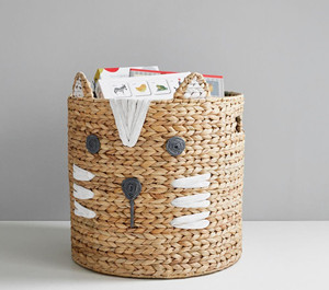 ตะกร้าเก็บของที่เก็บของผักตบชวาที่เก็บของในครัวงานสานมือทนทาน - Product Image 5