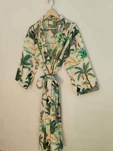 Batas de Algodón para Mujer, Estilo Kimono, para Safari en la Jungla, Chaqueta para el Té de la Mañana, Bata de Algodón para Damas de Honor, Bata de Verano, Bata de Baño, Regalo - Product Image 2