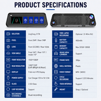 Kamera Dash Cam 4 Saluran Layar Sentuh IPS 10 Inci 1080P WiFi Rekam Berulang Kamera Spion