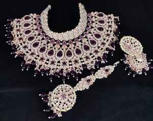 Conjunto de collar de perlas de Gargantilla chapadas en oro de alta calidad para mujer, último diseño 2024 - Product Image 3